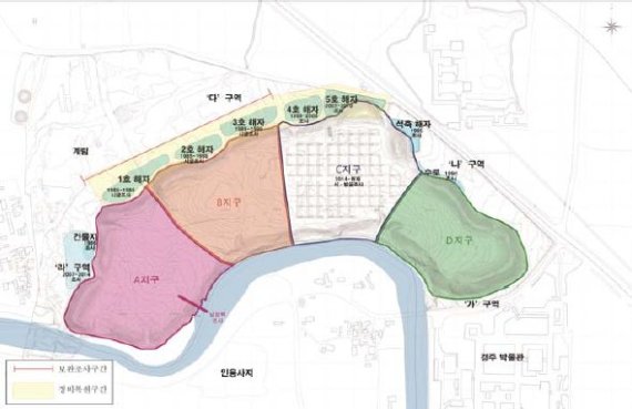 월성·월성해자 발굴조사 현황도