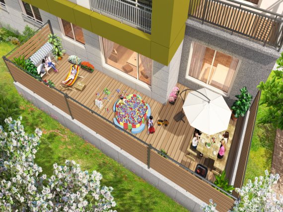 한신공영 '운양역 한신휴 더 테라스' 59㎡T 조감도