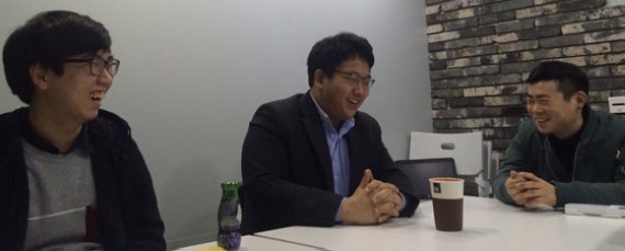 피치트리 운영진. 개발자 배진환군, 전필선 대표, 김동준 공동대표(왼쪽부터).