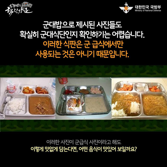 국방부 "군대밥 사진, 군대식단인지 확인 어려워"