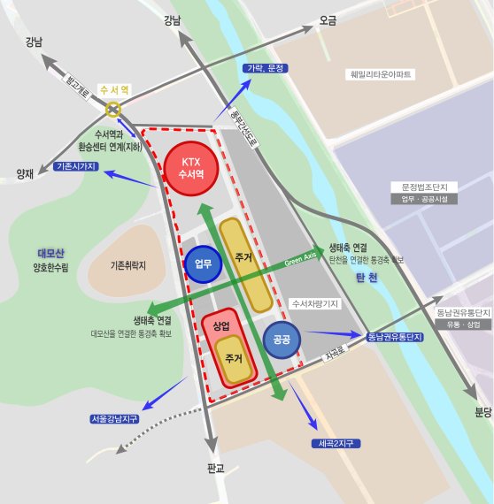 국토부 KTX 수서역세권개발 구상안