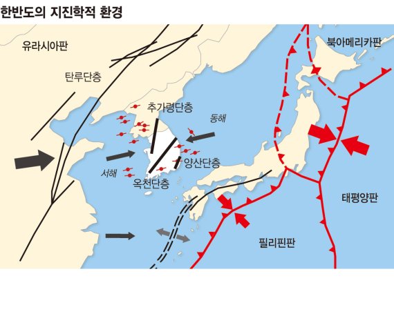 이웃나라 한국-일본, 지진발생 다른 이유