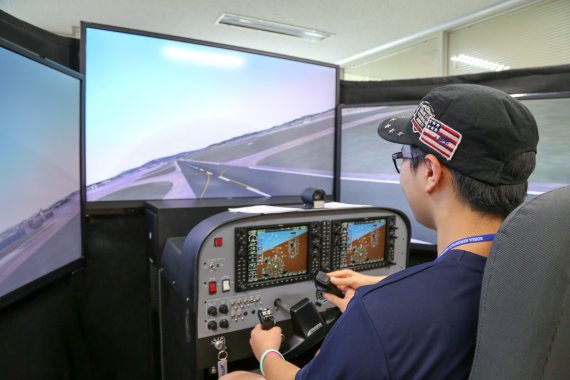 한국항공대 모의비행실습 장면