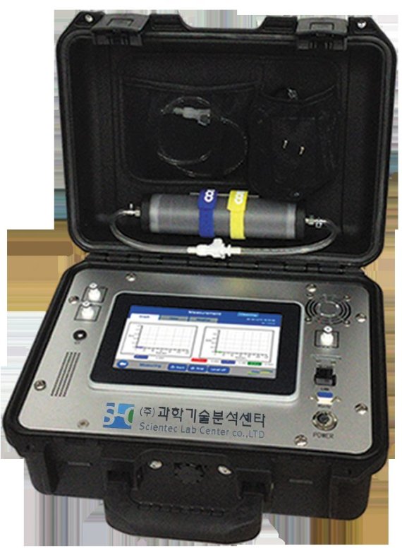 (주)과학기술분석센타가 개발한 축사악취 측정용 이동형 전자코.