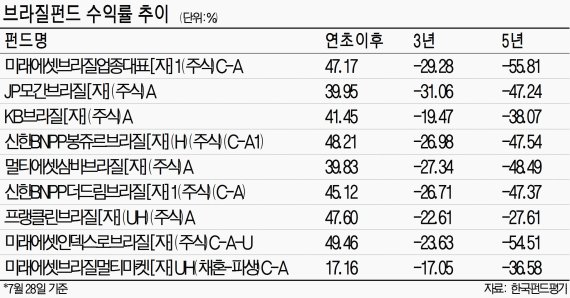 브라질펀드 반전드라마.. 올들어 40% 넘는 수익률