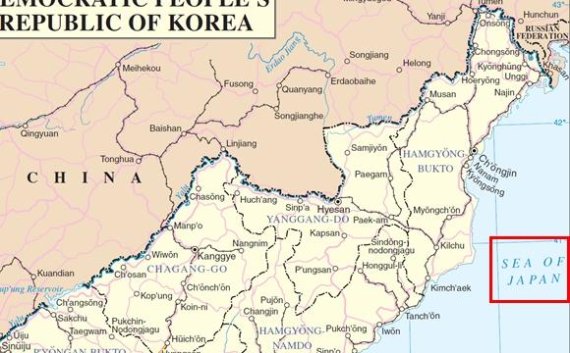 UN 북한지도의 함경북도 해역 (자료=UN홈페이지)