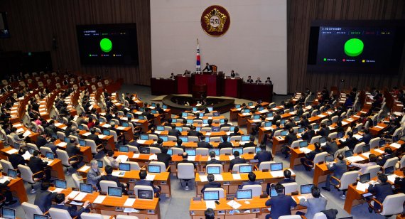 '대통령, 촛불에 녹아내리다'... 국회 '朴대통령 탄핵안' 가결(상보)