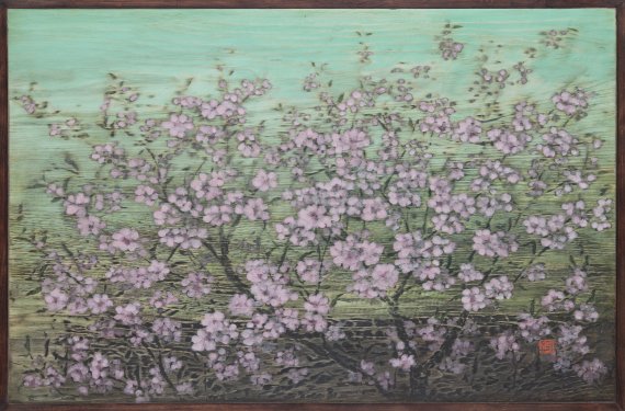 [그림산책]김덕용 '옛날의 그 집-복사꽃'