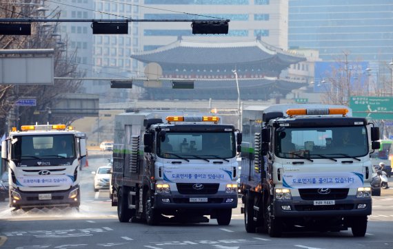 도로분진청소차 시연