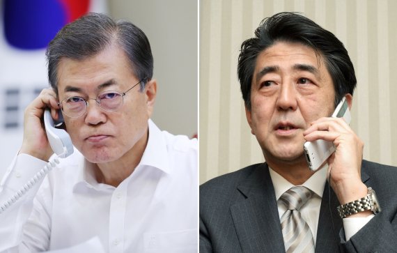 문재인 대통령(왼쪽)과 아베 신조 일본 총리 /사진=연합뉴스