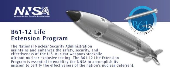 미국 핵안전보장국(NNSA)과 미국 공군이 지난 4월15일(현지시간) 현대식 중력투하형 핵폭탄 'B61-12'의 첫 번째 시험에 성공했다고 밝혔다. 사진=NNSA