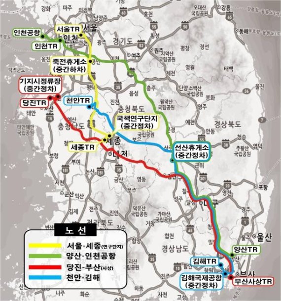 하반기 신규 신설 고속버스 노선도