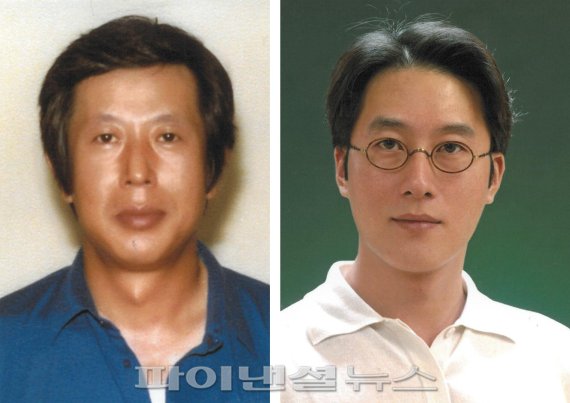 ▲ (왼) 1975년(추정) 배우 고 김무생의 모습, (오) 1998년(추정) 배우 고 김주혁의 모습