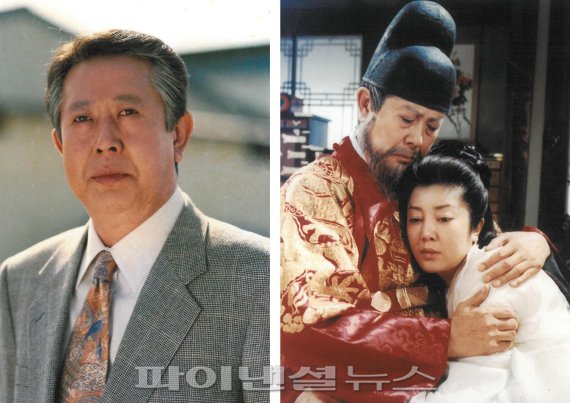 ▲ (왼) 1990년(추정) 고 김무생의 모습, (오) KBS1 드라마 '용의 눈물'(1996년~1998년)에 출연한 고 김무생과 배우 김영란이 모습.