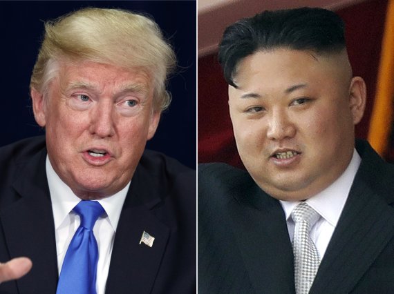트럼프(왼쪽)와 김정은. AP연합뉴스