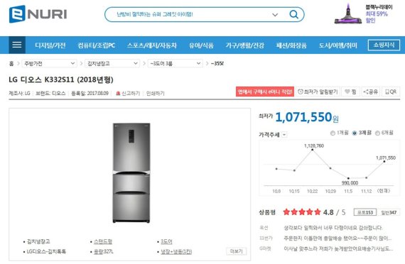 김장 수요 증가... 스탠드형 김치냉장고 판매 크게 늘어