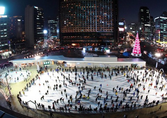 서울광장 스케이트장 야경