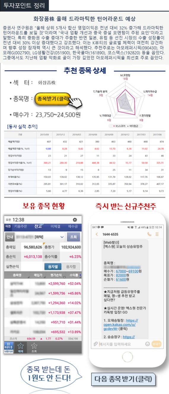 [POINT] 증권가, 올해 화장품株 주목.. 투자 유망 종목 BEST 10