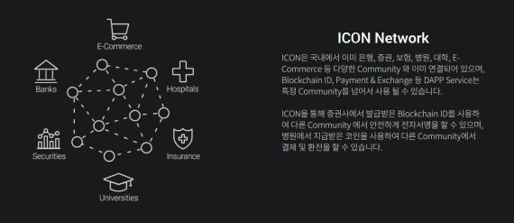 아이콘 네트워크 활용도 /사진=ICON 홈페이지 캡쳐