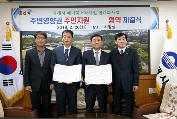 김해시, 소각시설 현대화사업 주민지원 협약 체결