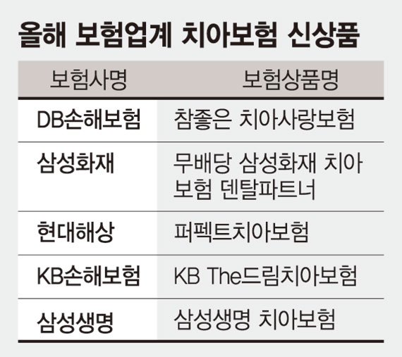 대형사까지 ‘출사표’.. 치아보험시장 과열양상