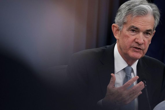 U.S. Federal Reserve Chairman Jerome Powell speaks during a news conference March 21, 2018 in Washington, DC. The Fed announced today as expected a quarter-point increase in interest rates under its new chairman. Alex Wong/Getty Images/AFP== FOR NEWSPAPERS, INTERNET, TELCOS & TELEVISION USE ONLY <Al