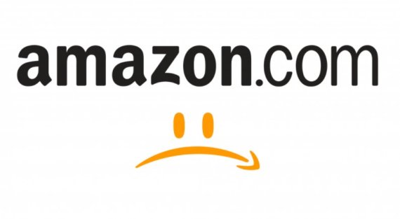 울고 있는 아마존 로고. 원래는 웃는 모습이다 [사진=테크투데이]