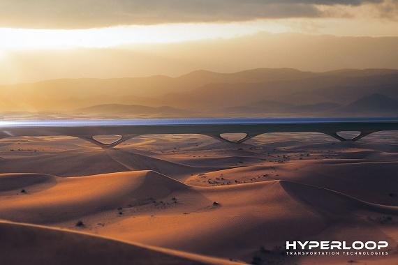 중동 사막 지대를 가르는 하이퍼루프 조감도 /사진=HyperloopTT