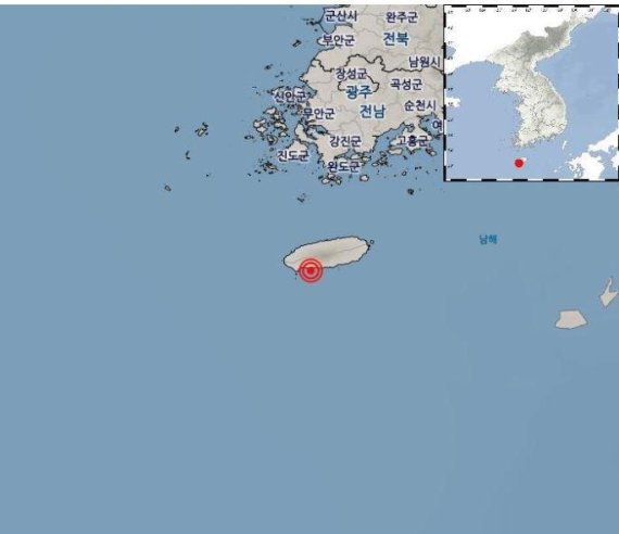 제주도 16km 해역 규모 2.4 지진, "피해 없을 것"