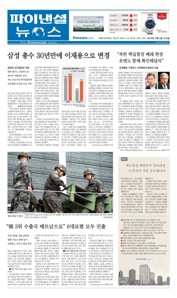 [파이낸셜뉴스 오늘의 1면] 삼성 총수 30년만에 이재용으로 변경 外