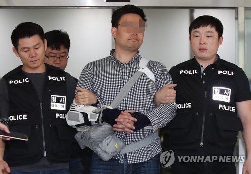 김성태 폭행범 검찰에 구속 송치.. “공범·배후세력 없어”