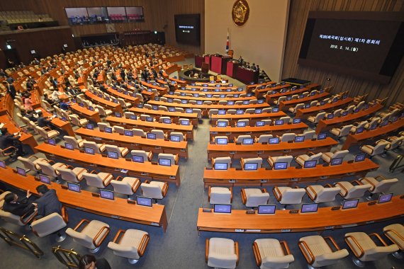 비어있는 자유한국당 의원석