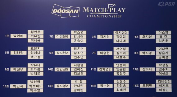 2018 KLPGA투어 두산매치플레이 대진표.