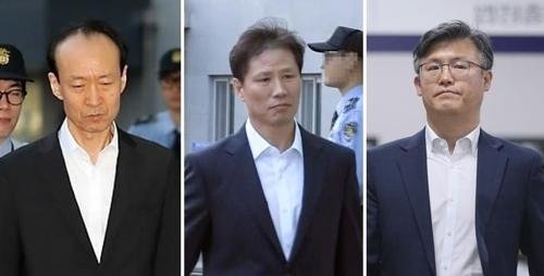 이재만(왼쪽부터)·안봉근·정호성 전 청와대 비서관/사진=연합뉴스