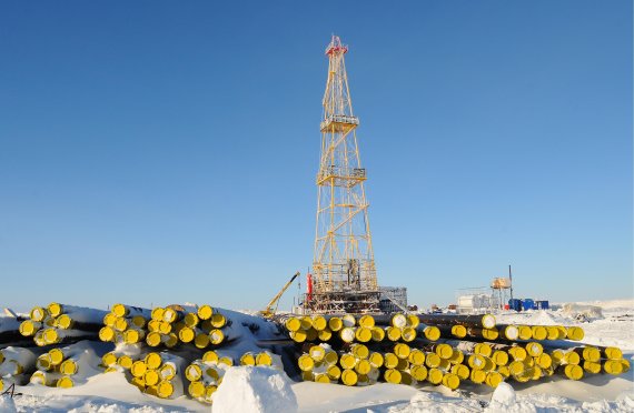 KRASNOYARSK TERRITORY, RUSSIA - MARCH 4, 2018: An oil drilling rig at the Tanalau well pad in a cluster of Payakha fields, on Taimyr Peninsula in Arctic Russia where Independent Oil and Gas Company (NNK) is drilling for crude oil. Denis Kozhevnikov/TASS <All rights reserved by Yonhap News Agency>