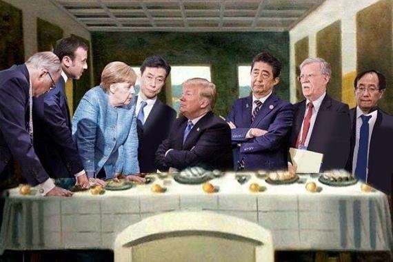 최후의 만찬 그림과 합성한 사진 [사진=레딧닷컴]