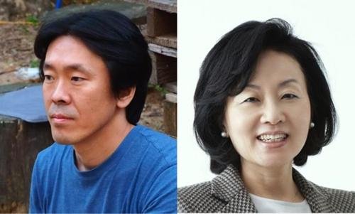 연기백(왼쪽) 작가와 정형민 전 국립현대미술관장