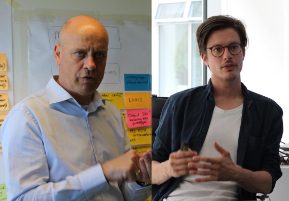 네덜란드의 블록체인 민관협력단체인 더치블록체인연합체 프란츠 반 에테 사무국장(왼쪽)과 독일블록체인연합의 플로리안 글라츠 회장이 네덜란드와 독일의 블록체인 관련 정책 동향을 소개하고 있다.