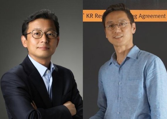 블록체인 기반 게임 플랫폼 GXC의 고문을 맡고 있는 최관호 엑스엘게임즈 대표(왼쪽)와 김강석 블루홀 전 대표.