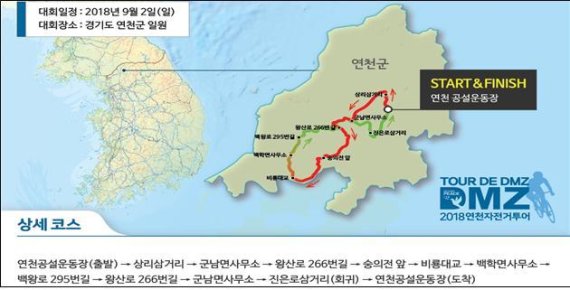 뚜르 드 디엠지 2018 연천 자전거투어 62㎞ 구간. 사진제공=경기북부청
