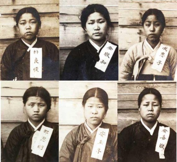 ▲(위쪽부터 시계방향)박양순ㆍ김경화ㆍ성혜자ㆍ소은명ㆍ안옥자ㆍ안희경 선생이 일본 경찰에 체포, 옥고를 치를 당시 모습. /사진 출처=보훈처 일제감시대상인물카드