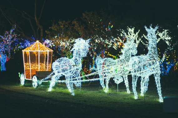 [fn포토] “야(夜), 놀자!” 어둠이 내리자, LED 빛 축제로!