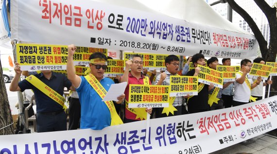 최저임금 인상 규탄하는 한국외식업중앙회