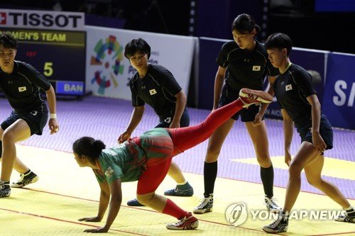 [아시안게임]여자 카바디, 방글라데시에 완승..준결승 진출은 실패