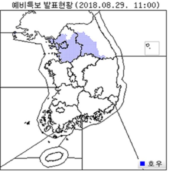 강원도 북부 호우경보 발효중...오후 춘천 홍천 등 예비특보 발효