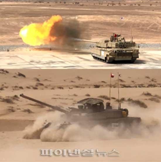 ▲ 현대로템의 사막형 K-2 전차가 지난 7월 중동 현지의 한 군 사격시험장에서 전차 운용시험평가를 가졌다./사진=현대로템 제공
