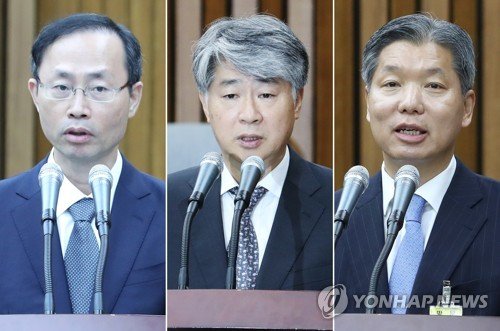 왼쪽부터 김기영, 이종석, 이영진 헌법재판관 후보자. 사진=연합뉴스