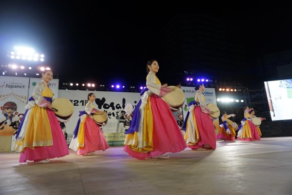 파주시 대표단 사세보시 요사코이 축제 축하공연. 사진제공=파주시