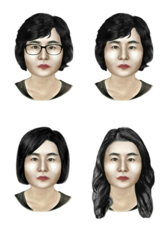 황의숙씨(66)의 딸이자 박해란씨(40)의 의붓언니인 강미정(장성미)씨(44)의 현재 모습을 추정한 몽타주