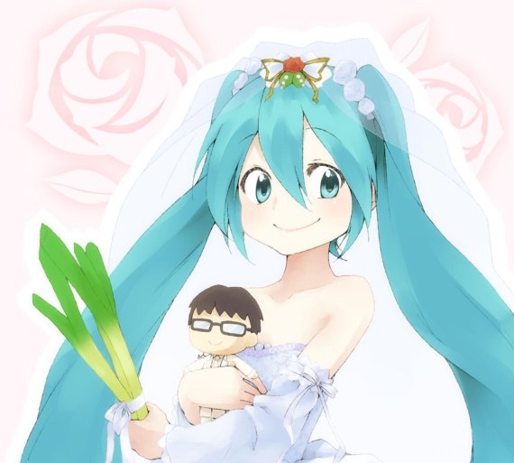아기히토 곤도와 하츠네 미쿠의 결혼을 축하하는 한 트위터 유저의 그림 / 출처 = 아기히토 콘도 트위터